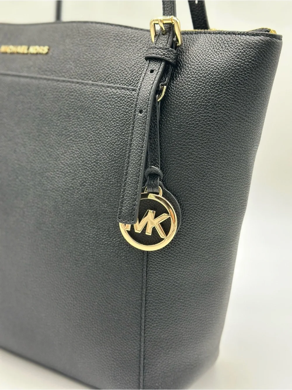 Michael Kors Black Tote with Gold Accents